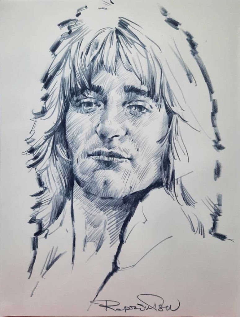 Art by Will McNally – SMILER Rod Stewart fanclub